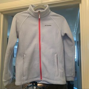 Columbia Light Blue Pink Full Zip Fleece Jacket